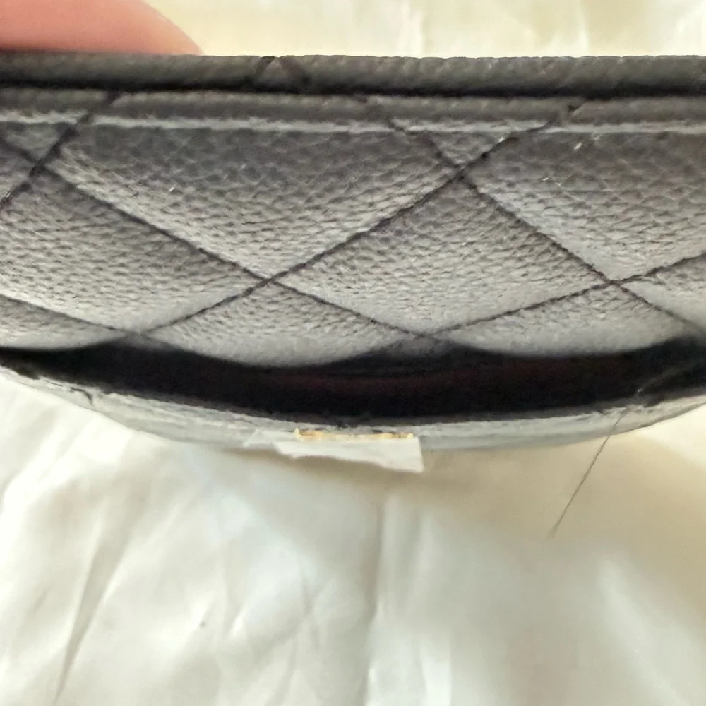 🖤 Black Quilted Phone Case with wallet and zipper 5 card holders